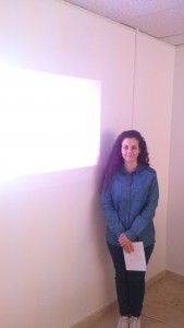 Nuestra compañera Sara al iniciar su exposición